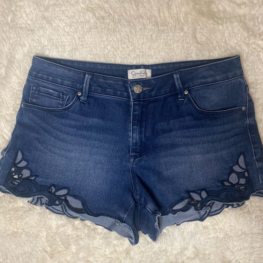 Denim stretch shorts